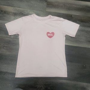 Pink Strawberry Milk Short Sleeve Jersey T Shirt Size Medium